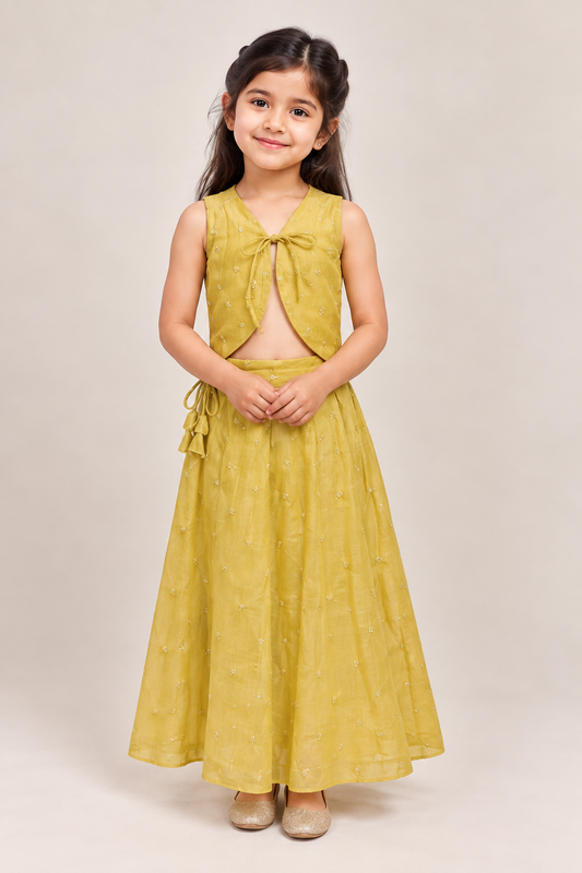 Manjal Malar Skirt and Top Set