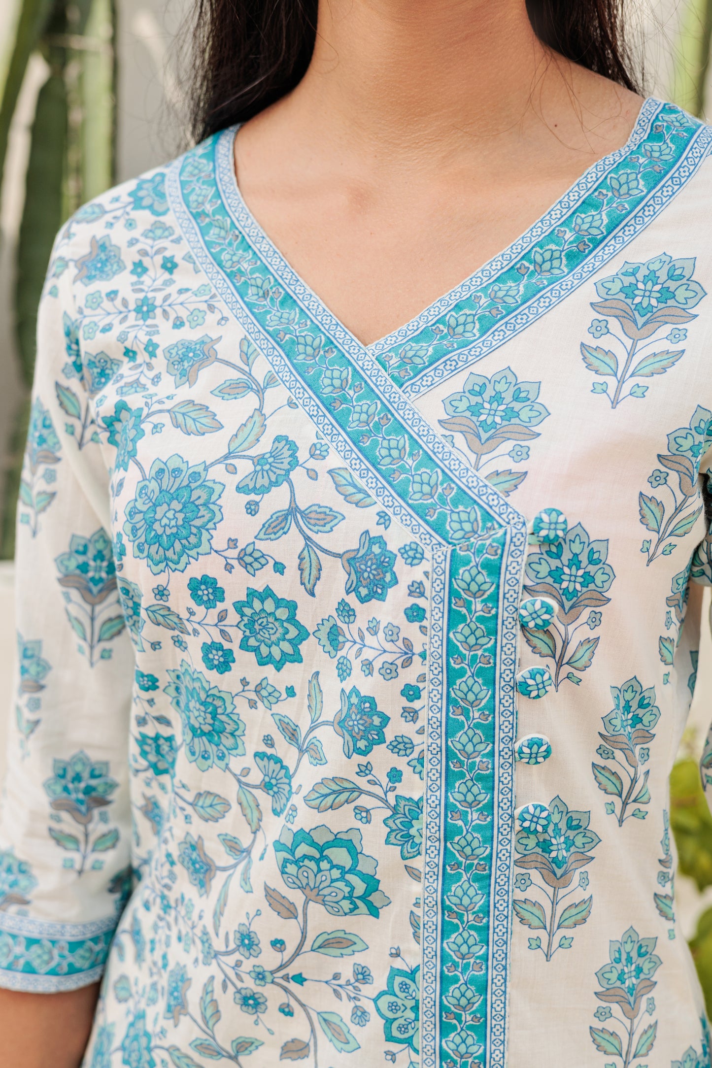 Dvinya Neela Angrakha Kurti Set