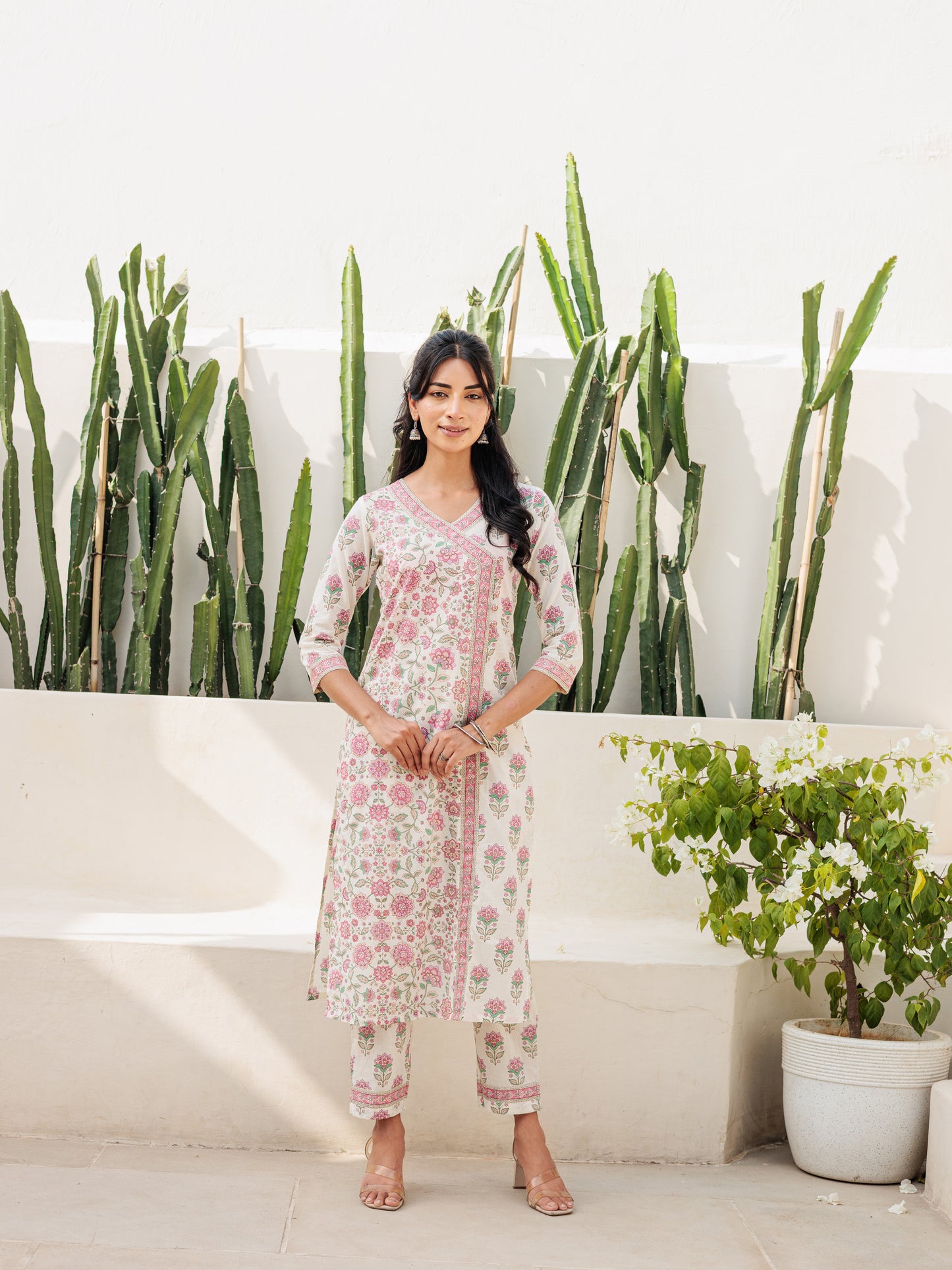 Dvinya Fuchsia Angrakha Kurti Set