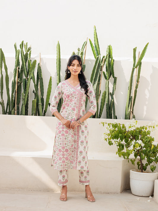 Dvinya Fuchsia Angrakha Kurti Set