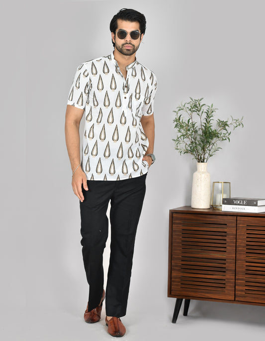Ivory Fern Short Sleeves Kurta MK
