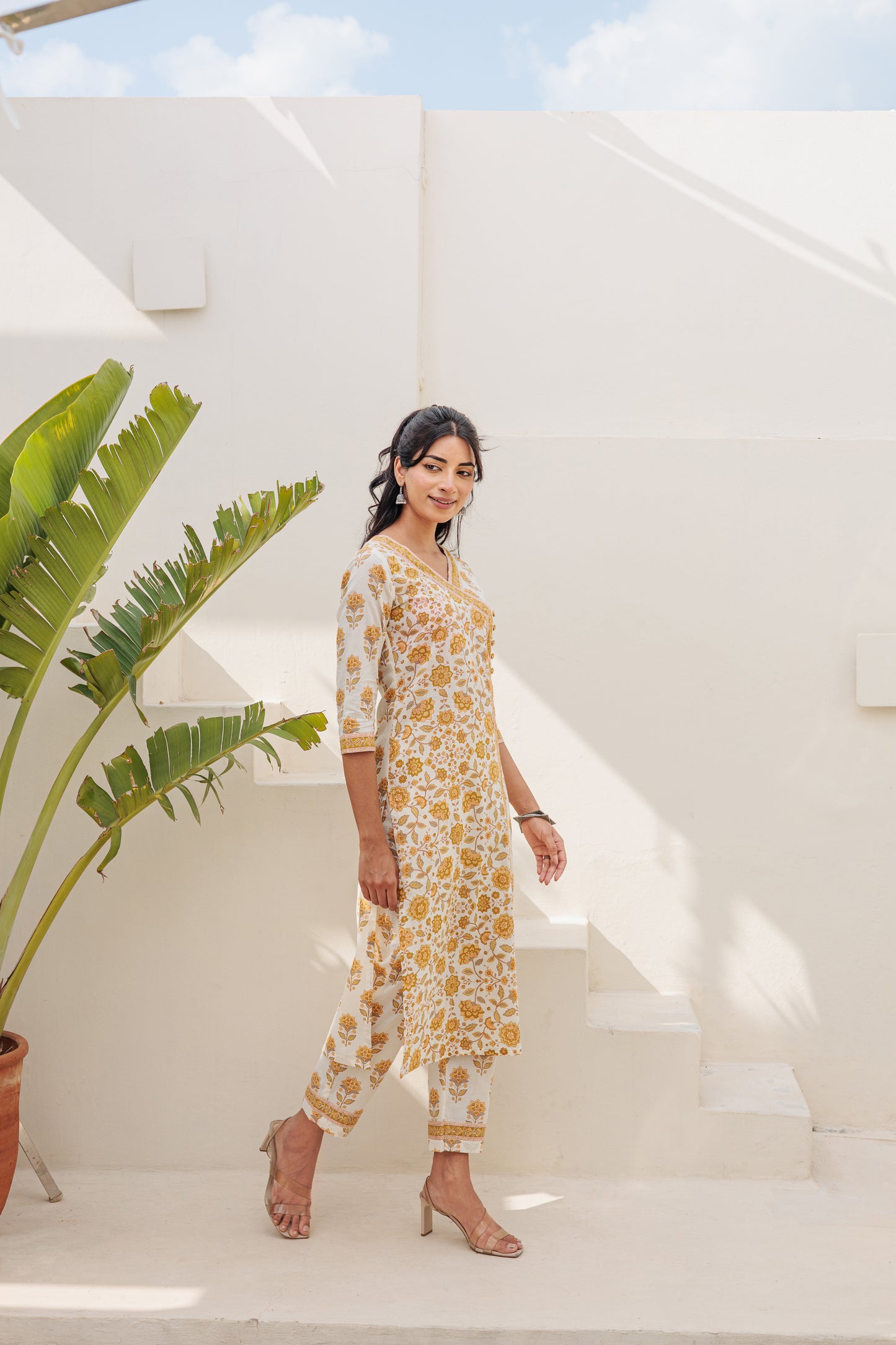 Dvinya Marigold Angrakha Kurti Set