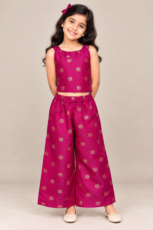 Senthamarai Crop Top with Palazzo Pant