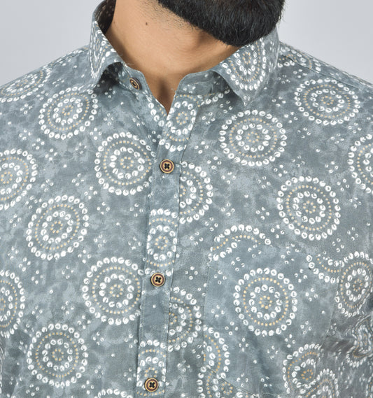 Grey Chakram Half Shirt