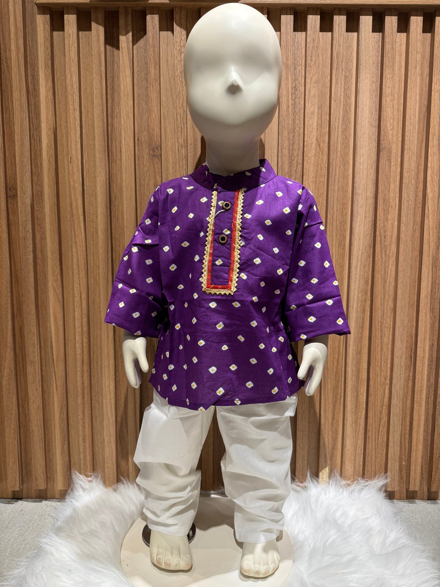 Purple Chanda Bhandini Kurta Pyjama Set