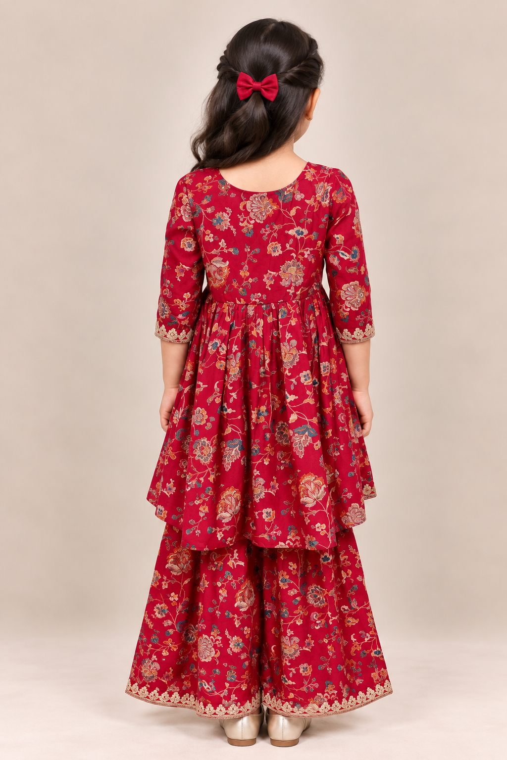 Rani Floral Gota Lace Top with Sharara Pants