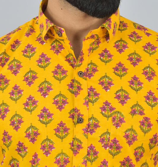 Yellow Mango Jungo Half Shirt