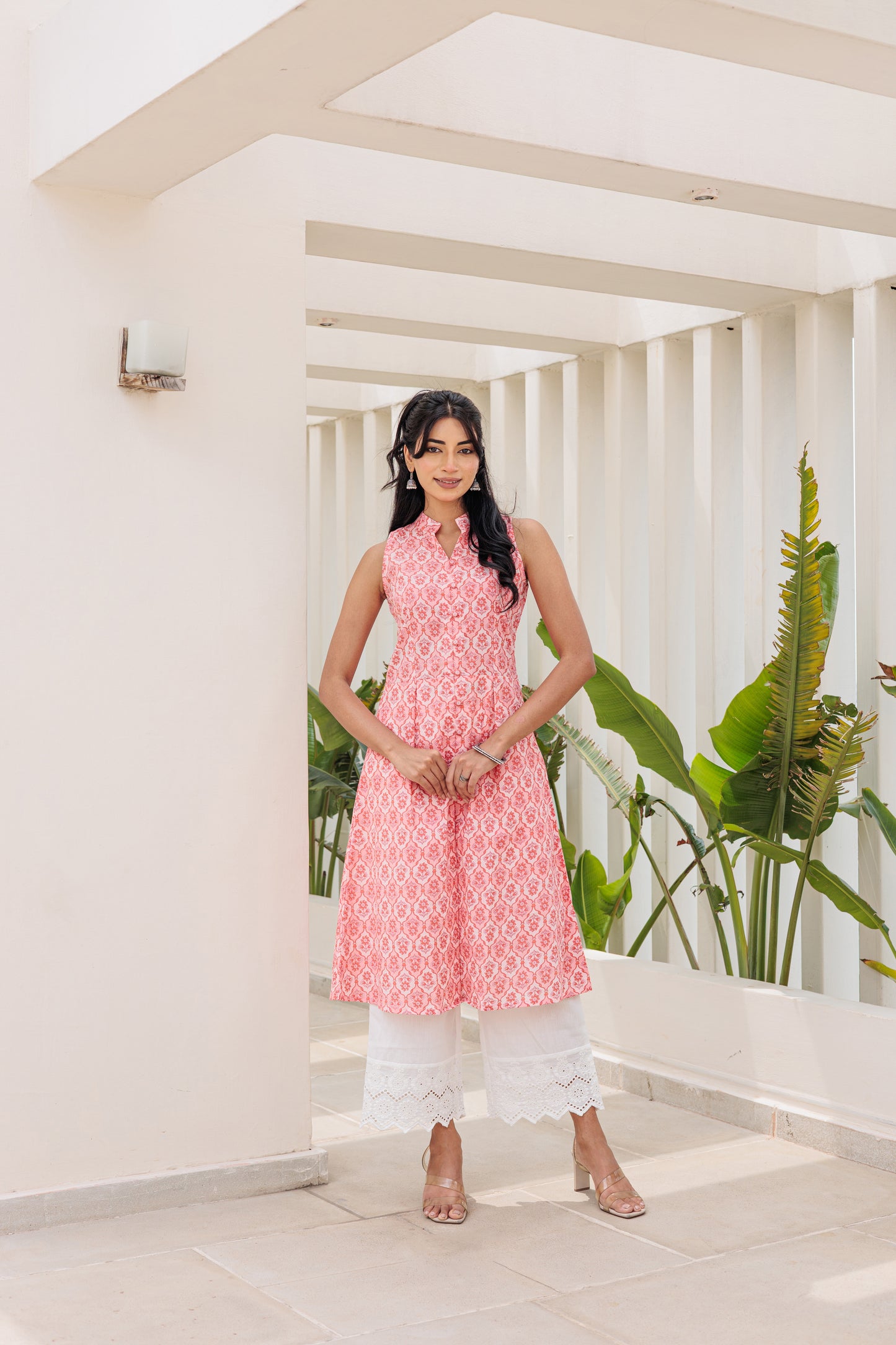 Anaya-Coral Pink with Hakoba Pants