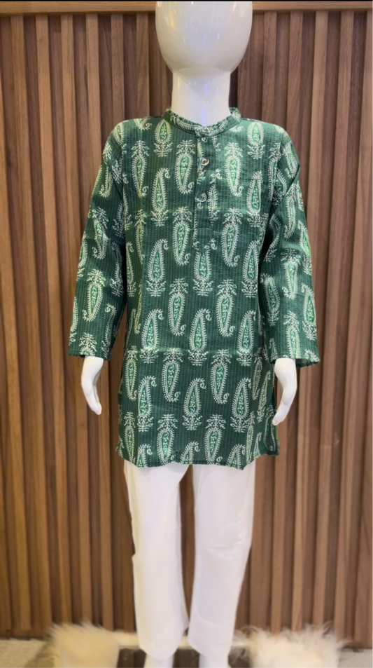 Green Paisley Kurta Set