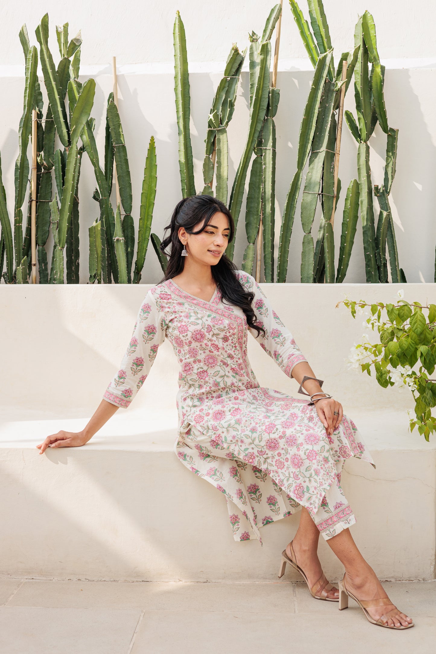 Dvinya Fuchsia Angrakha Kurti Set