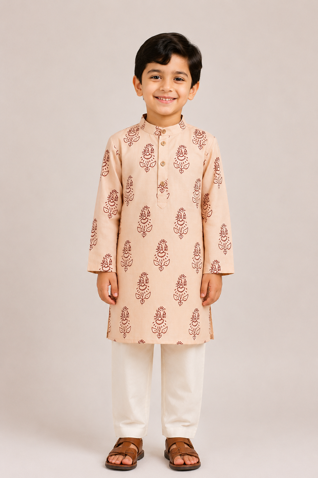 Rust Floral Kurta