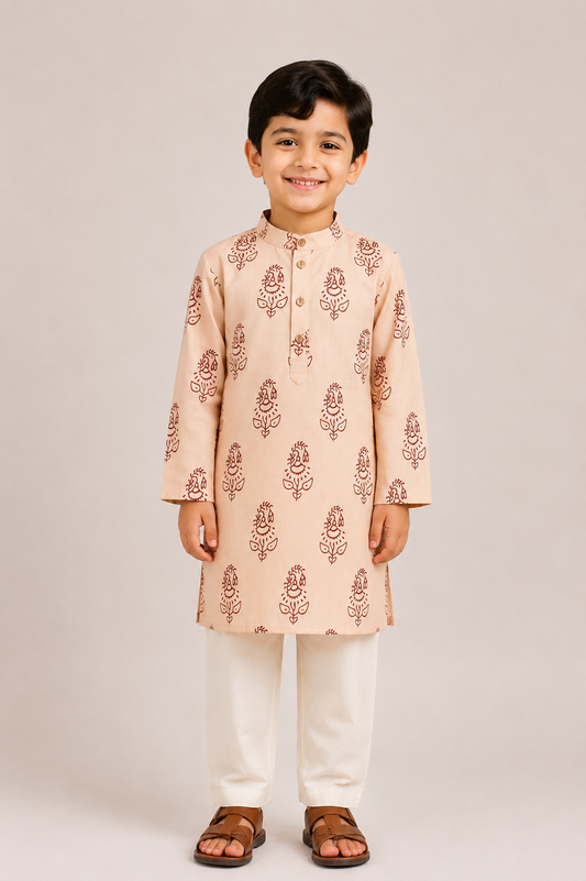 Rust Floral Kurta