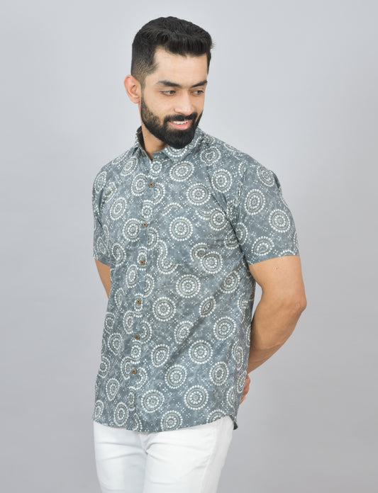 Grey Chakram Half Shirt