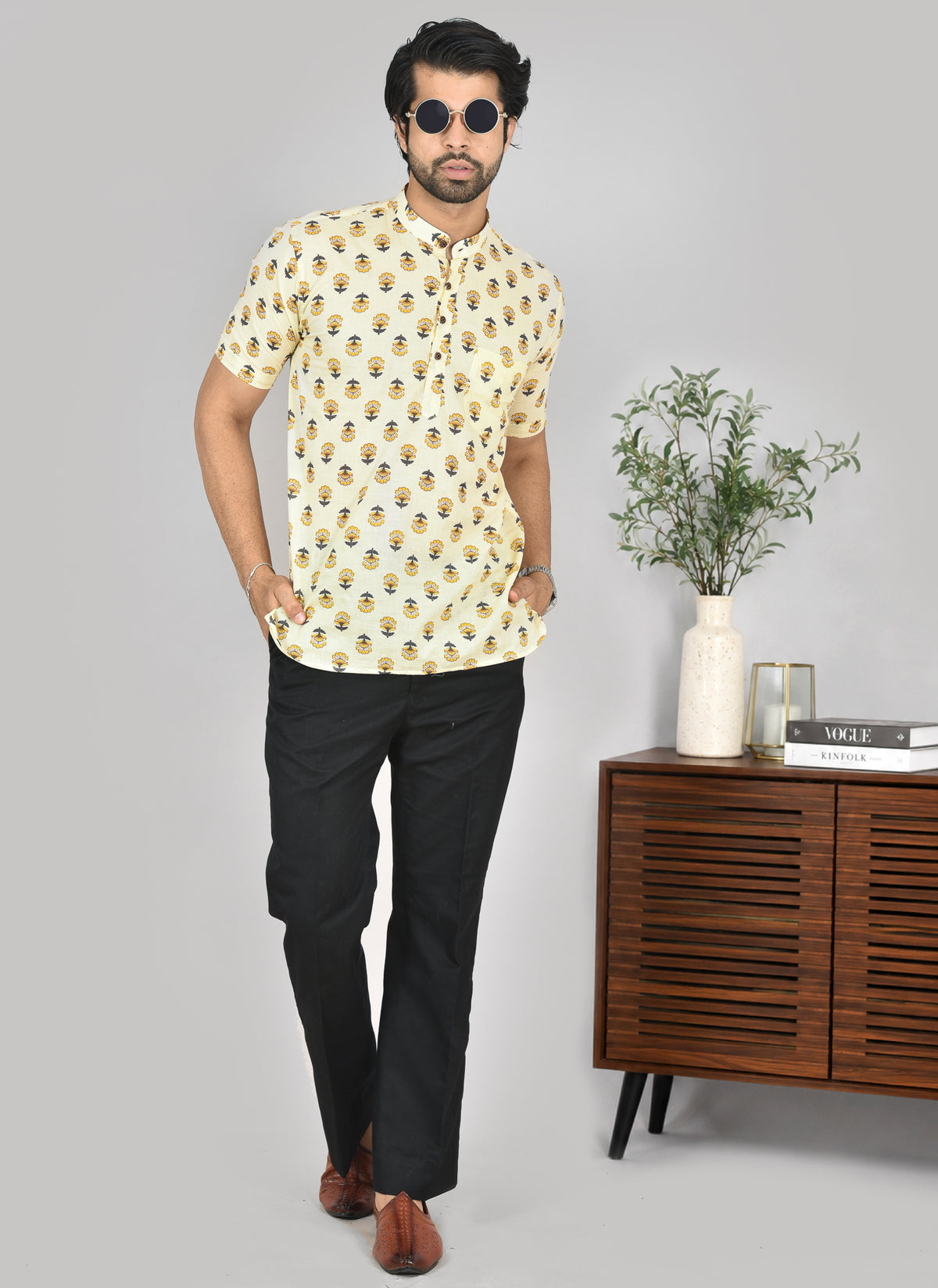 Golden Malar Short Sleeves Kurta