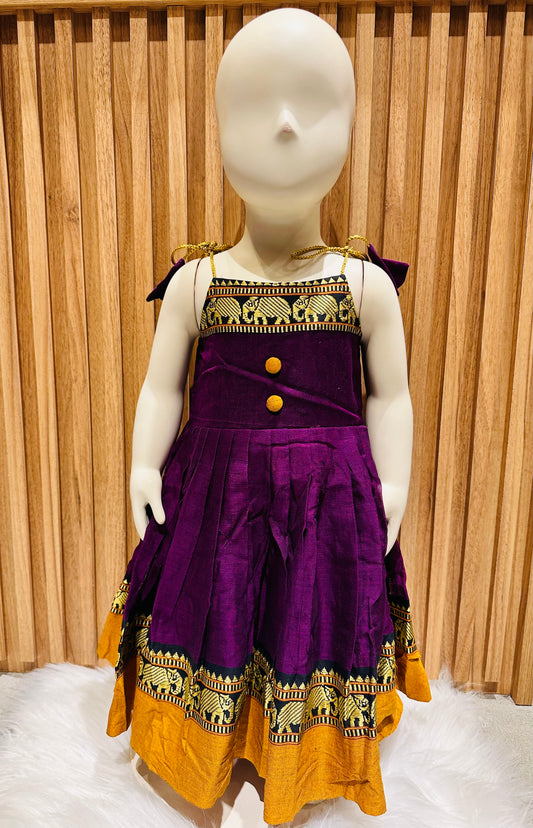 Purple Narayanpet Frock