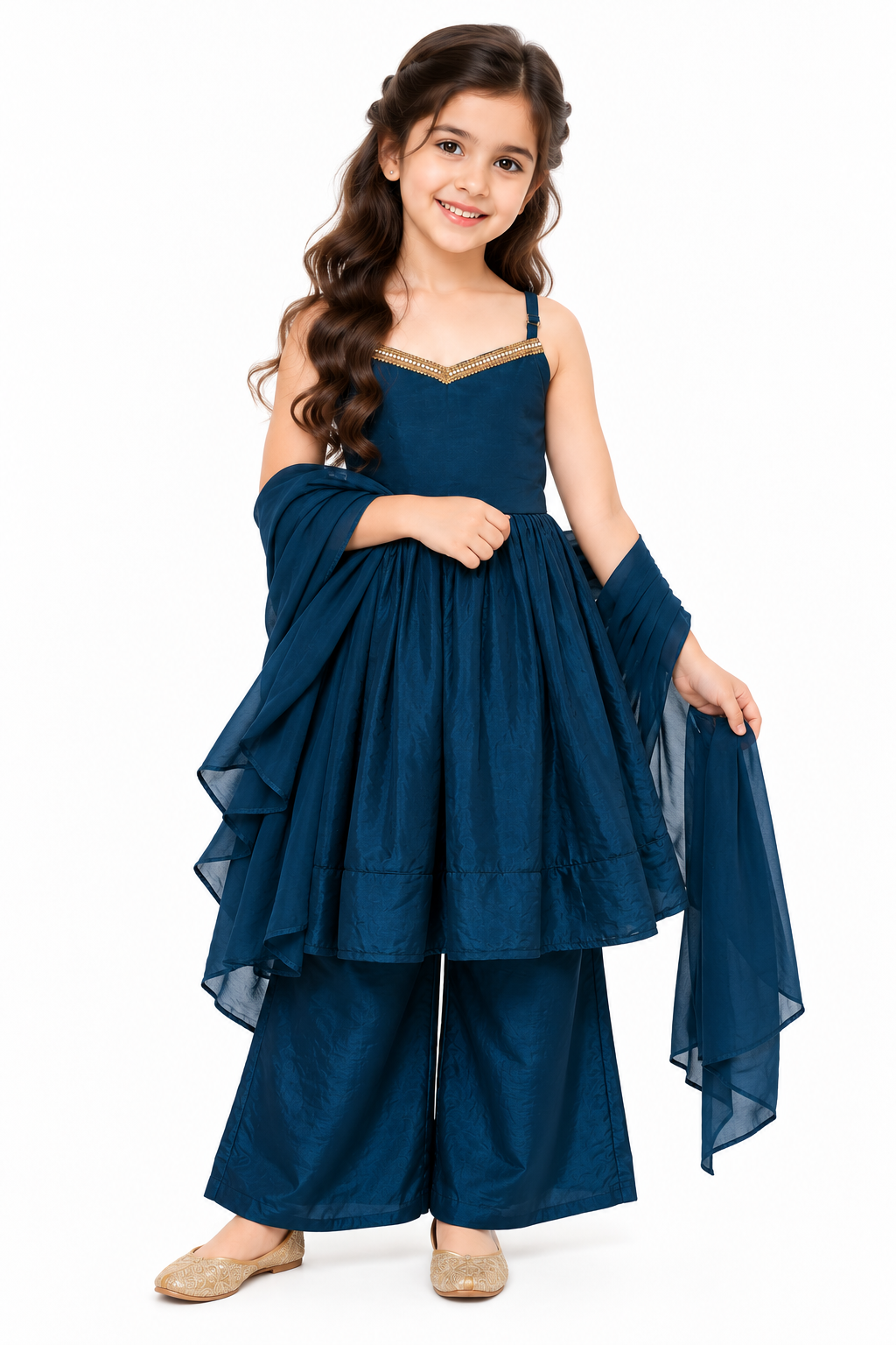 Mayura Blue Palazzo Set with Dupatta