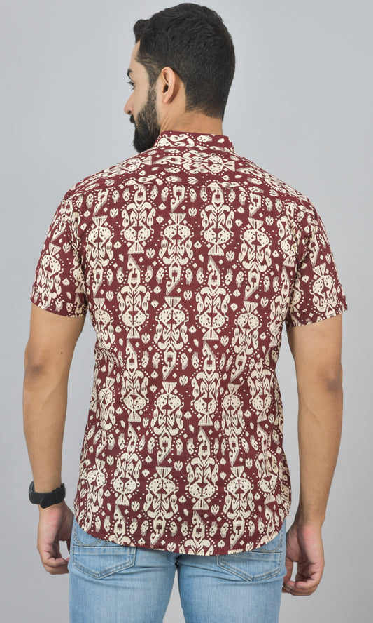 Vintage Maroon Half Short Kurta