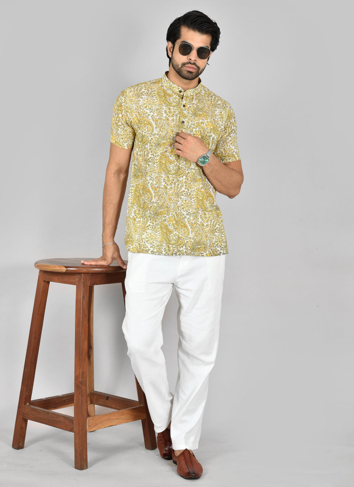 Manjal Mazhai Short Sleeves Kurta Family Combo