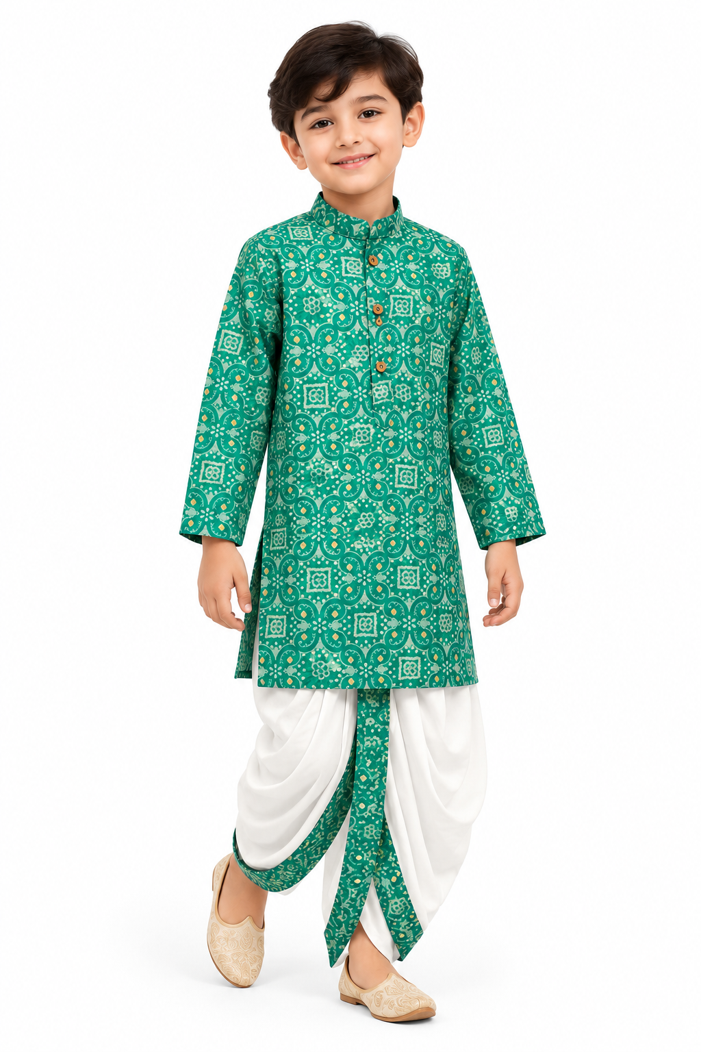 Neela Pachai Paisley Kurta Dhoti Set