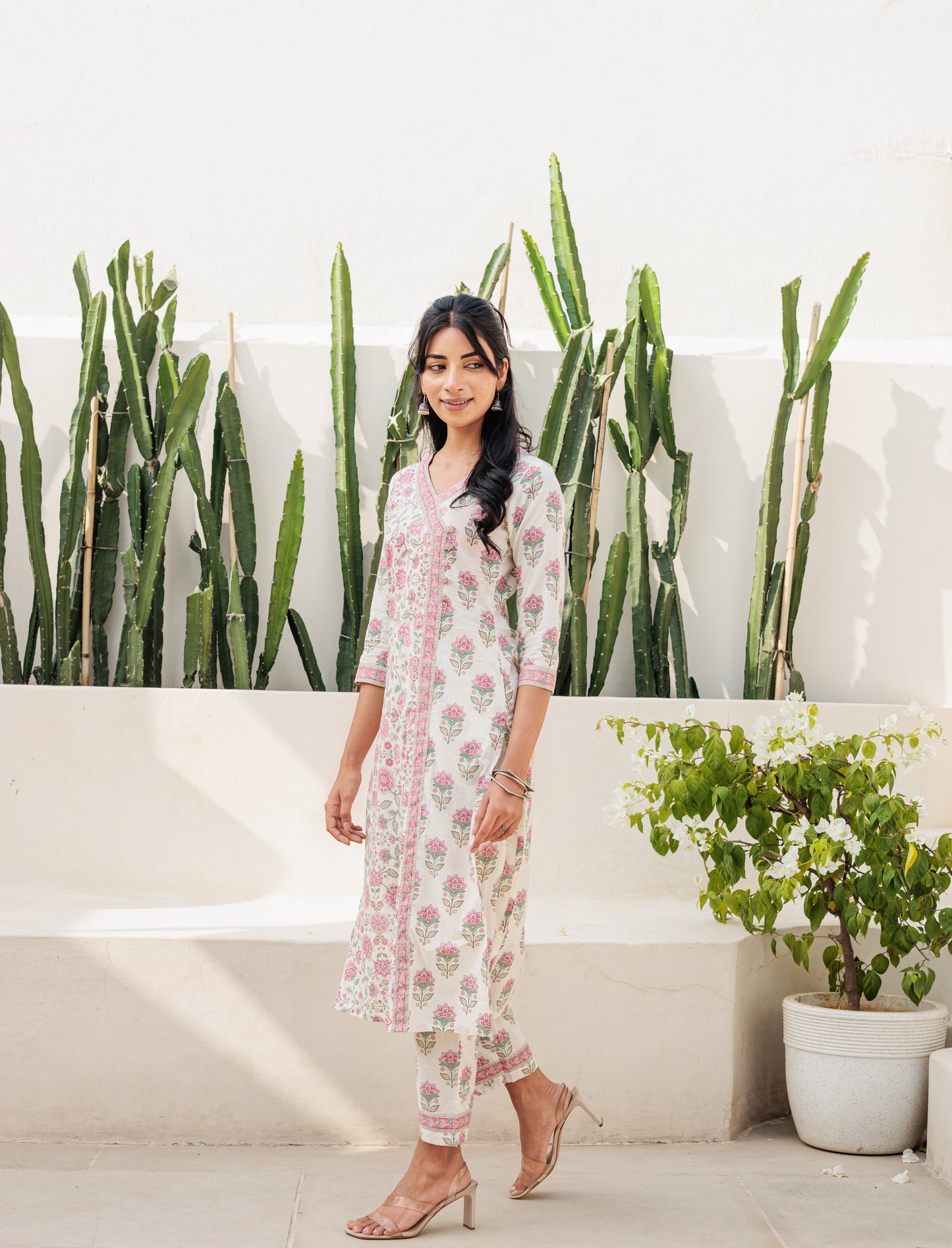 Dvinya Fuchsia Angrakha Kurti Set