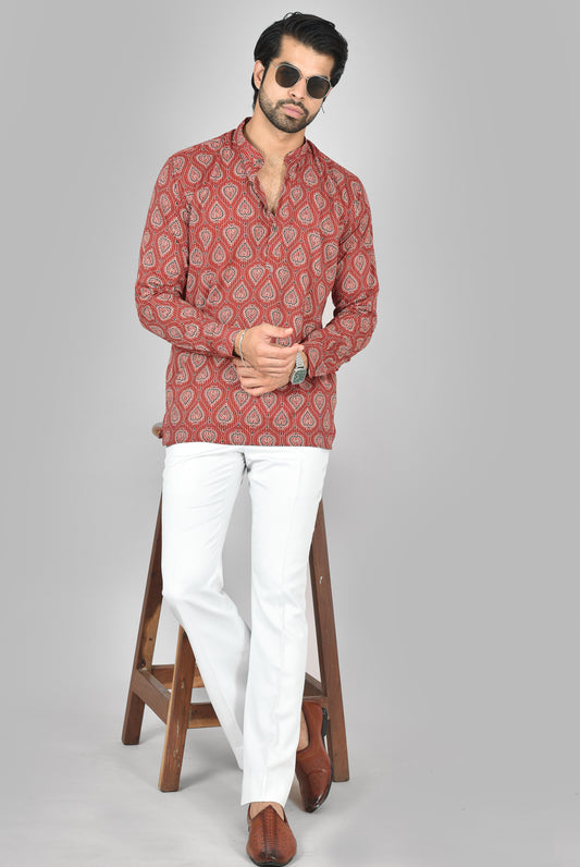 Sivapu Yelai Long Sleeves Kurta