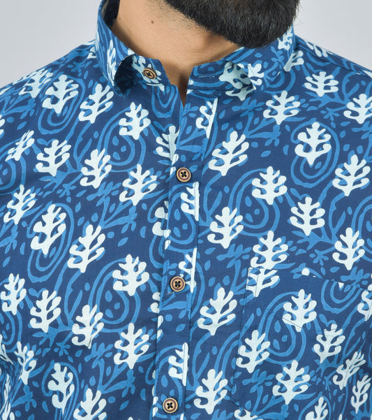 Blue Coral Half Shirt