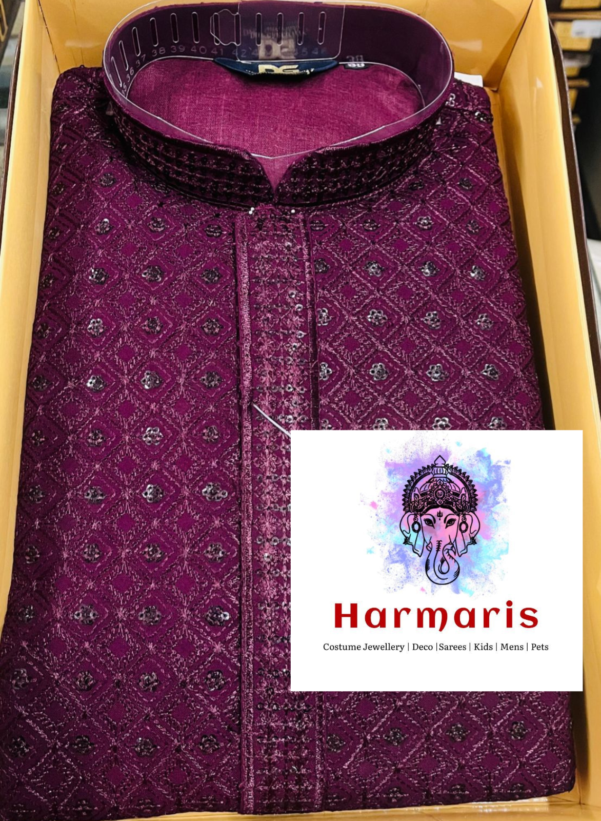 Premium Wine Chikankari Mens Kurta Set