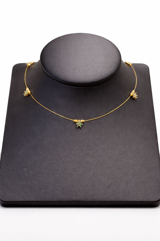 Green Floral Invisible Necklace