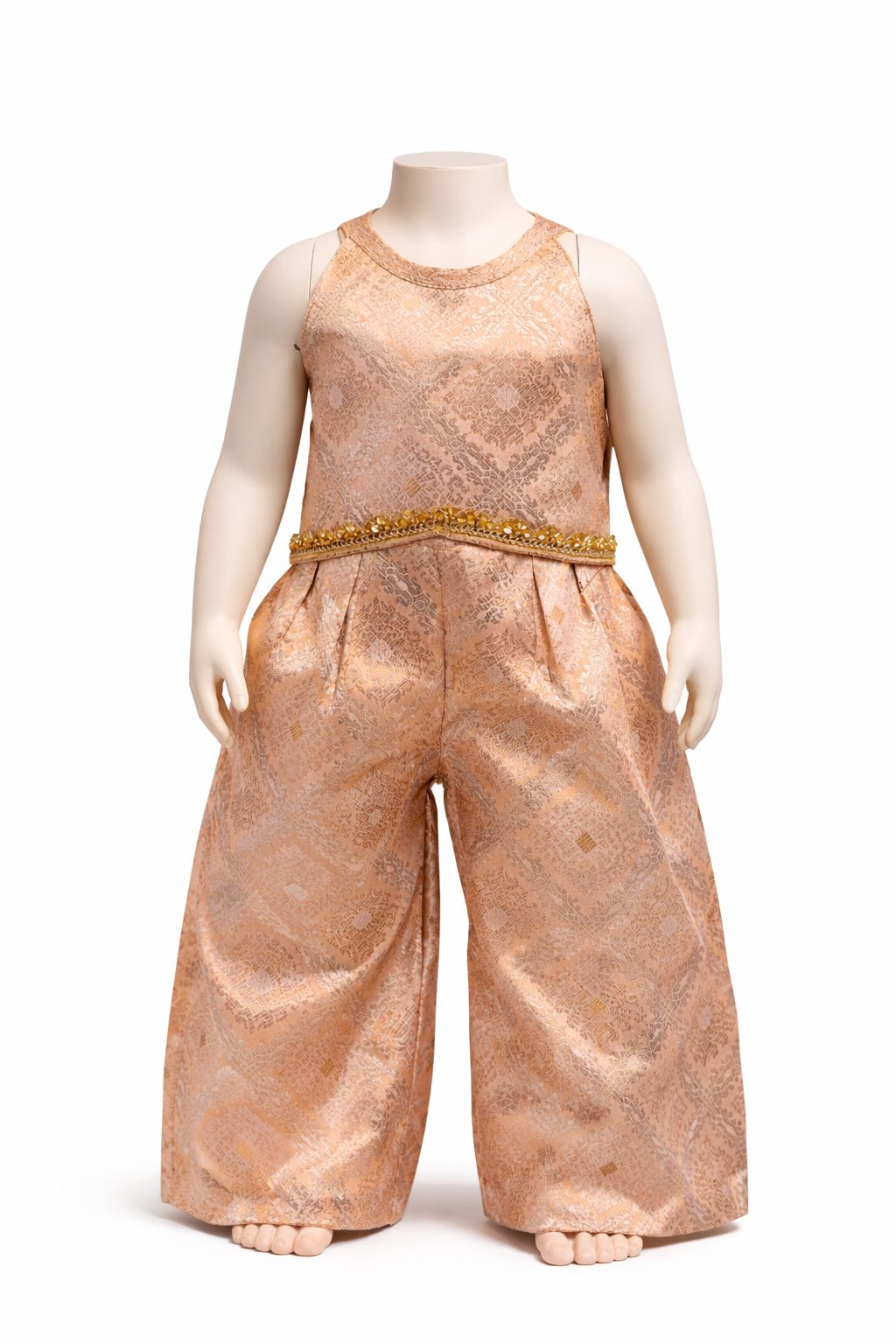 Peach Brocade Top and Pant