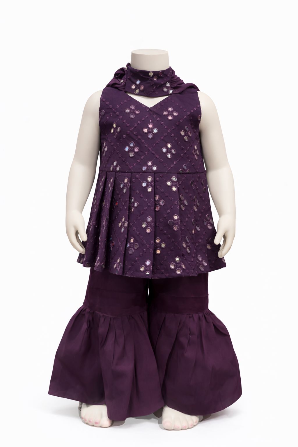 Deep Plum Mirror Kurti Set