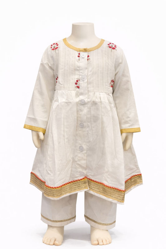 Mull Cotton with Gold Zari Set
