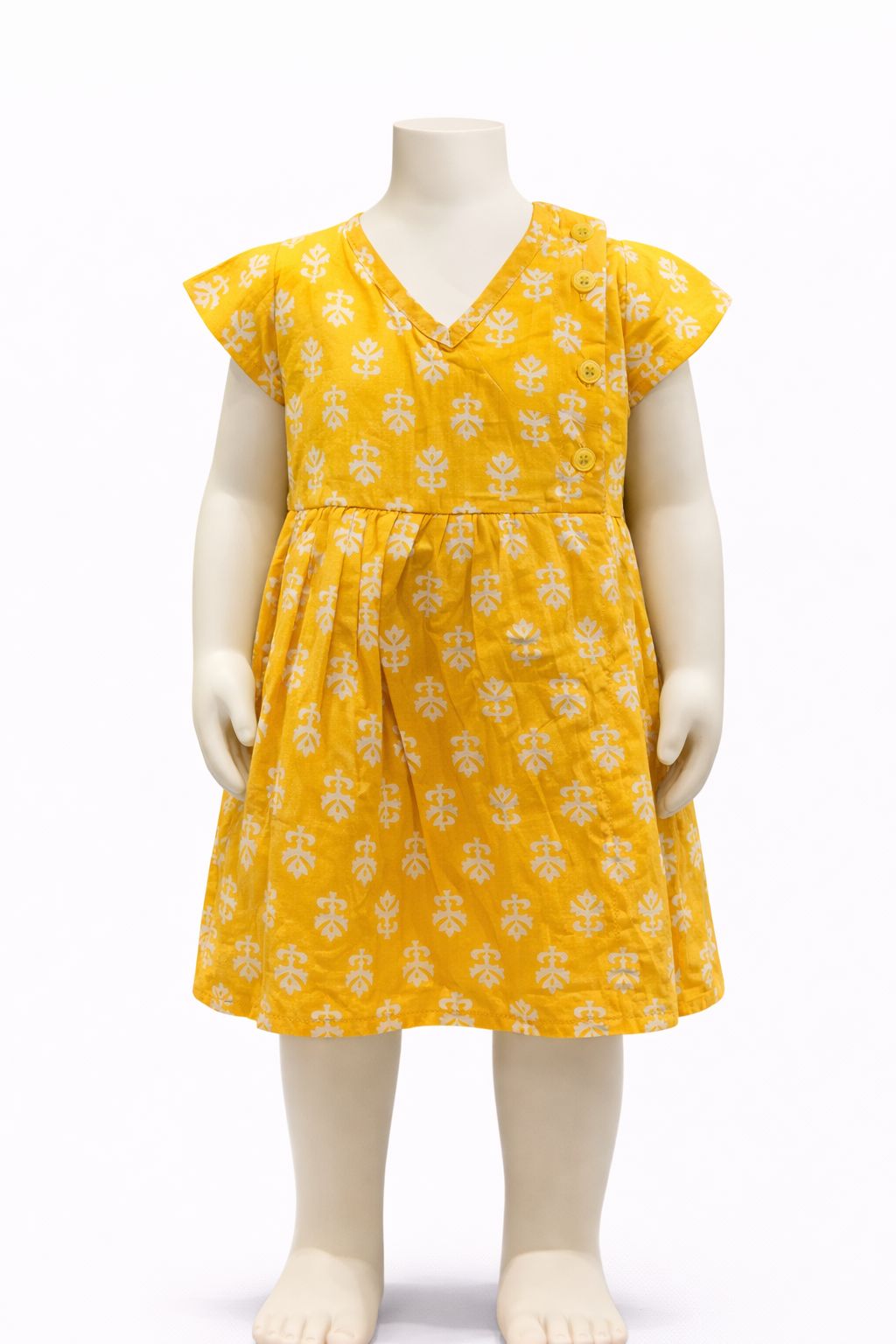 Yellow Flower Dress with Diaper Cover