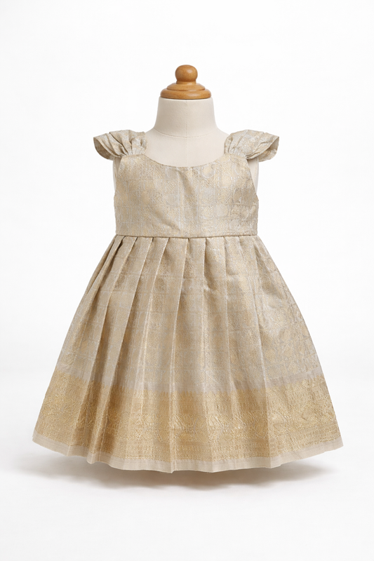 Ivory Gold Brocade Frock