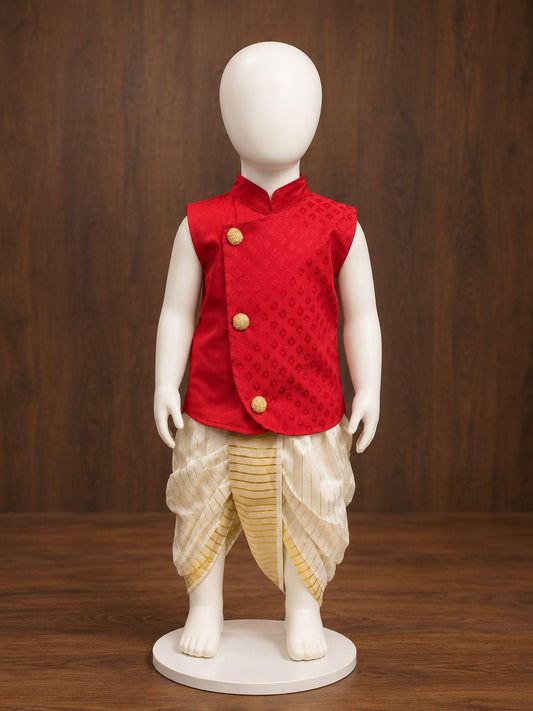 Royal Overlap Kurta with Gold Dhoti