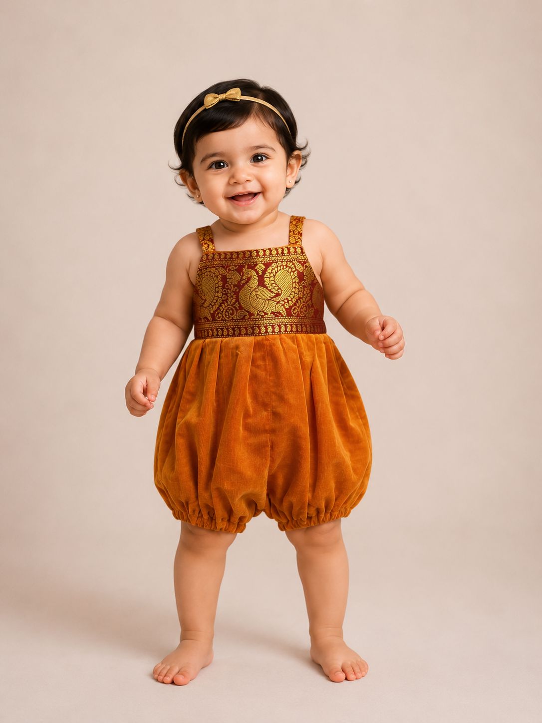 Mustard Romper with Skirt