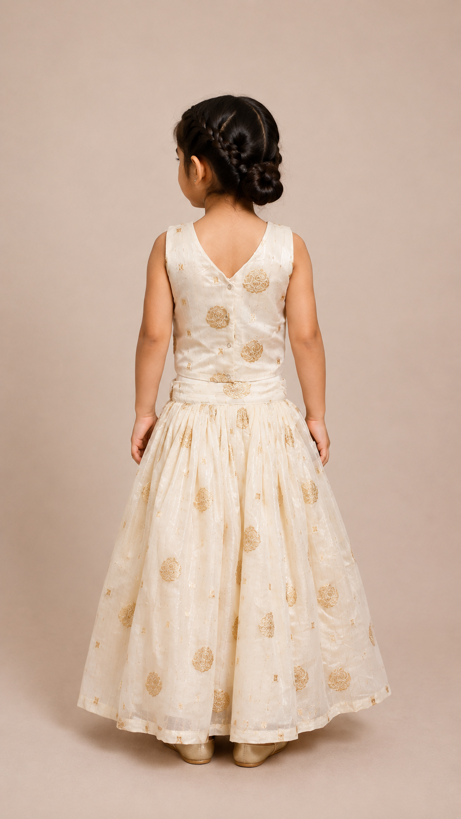Ivory Floral Pavadai