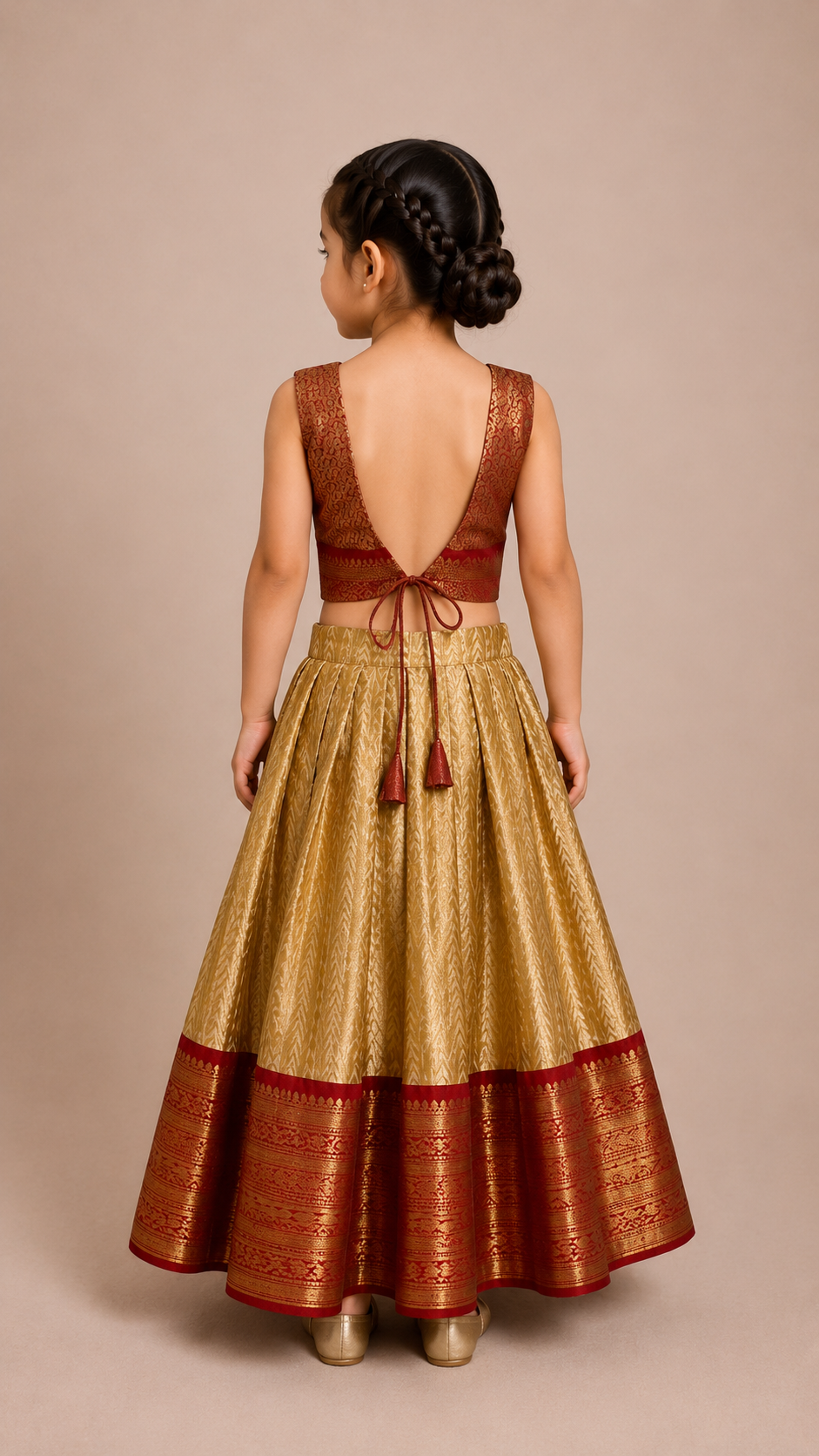 Coral Gold Pavadai