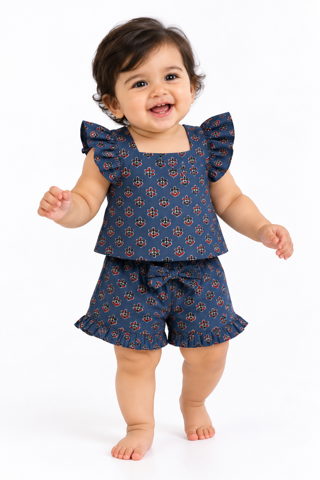 Indigo Printed Top & Short Set