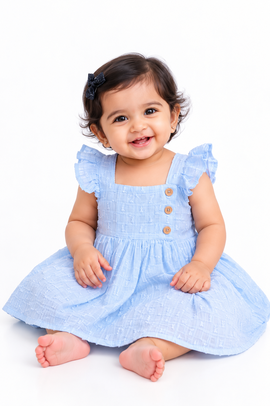 Powder Blue Textured Frock