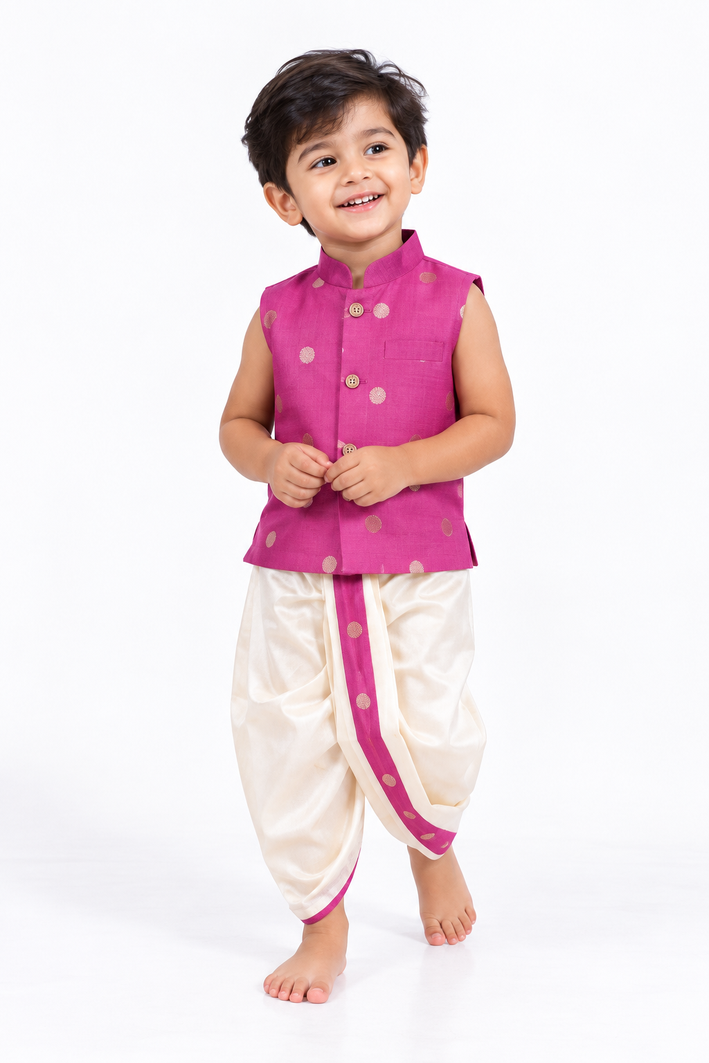 Dusty Pink Butta Shirt & Dhoti Pant Set