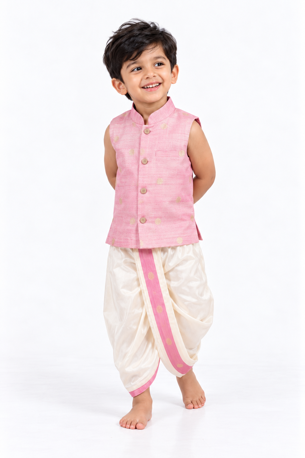 Blush Pink Butta Shirt & Dhoti Pant Set