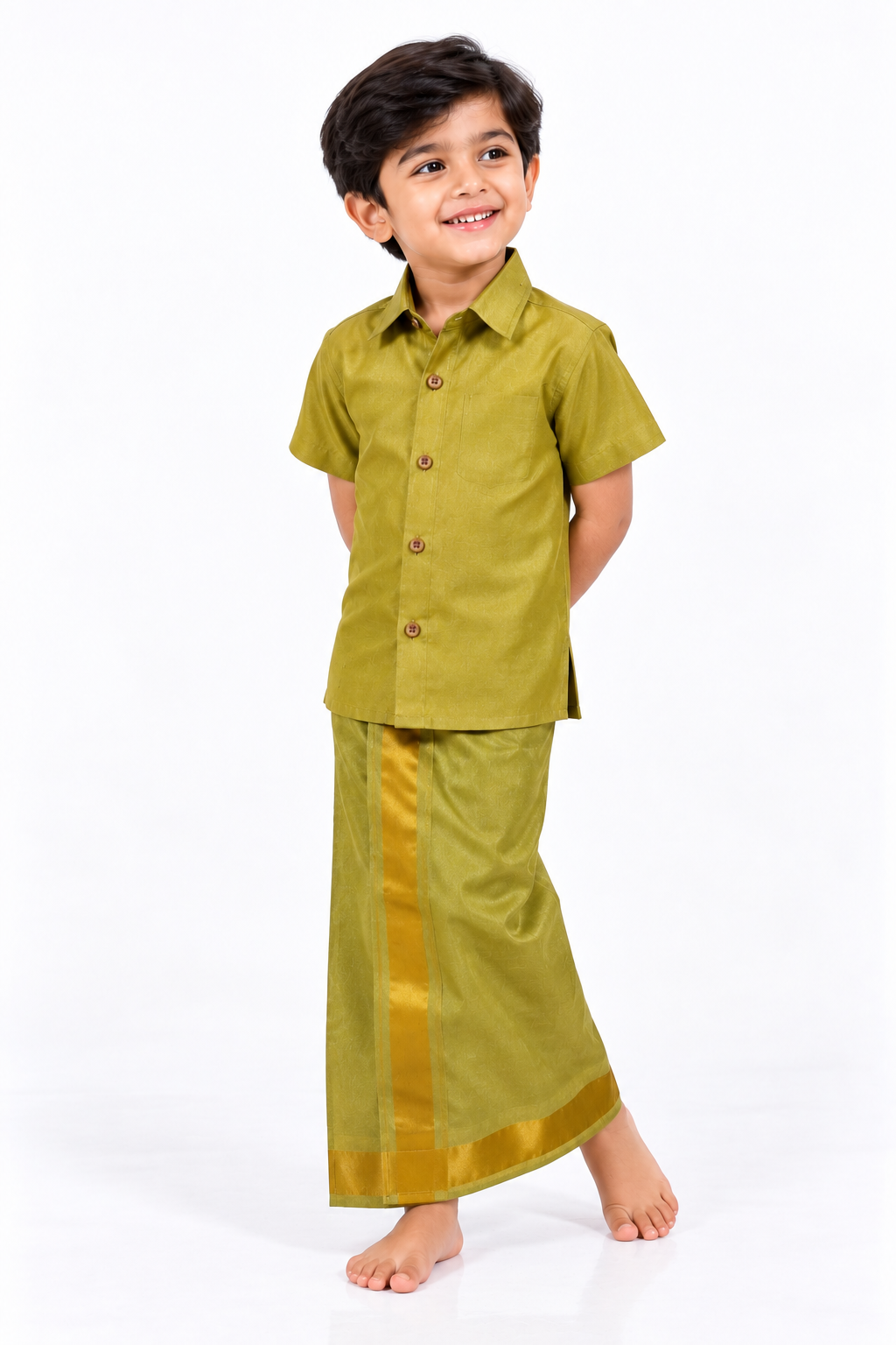 Green Veshti Sattai Set