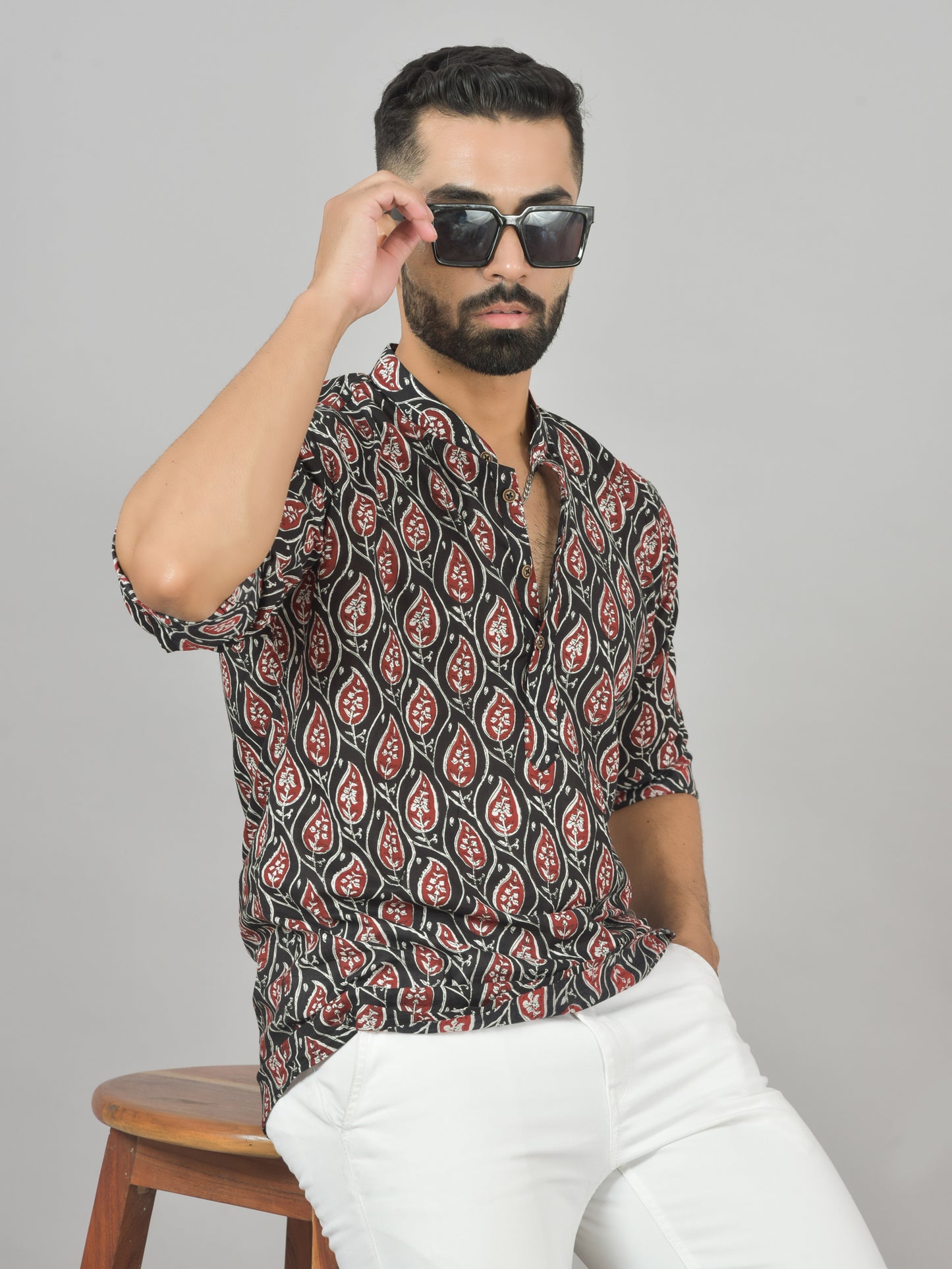 Crimson Leaf Short Kurta