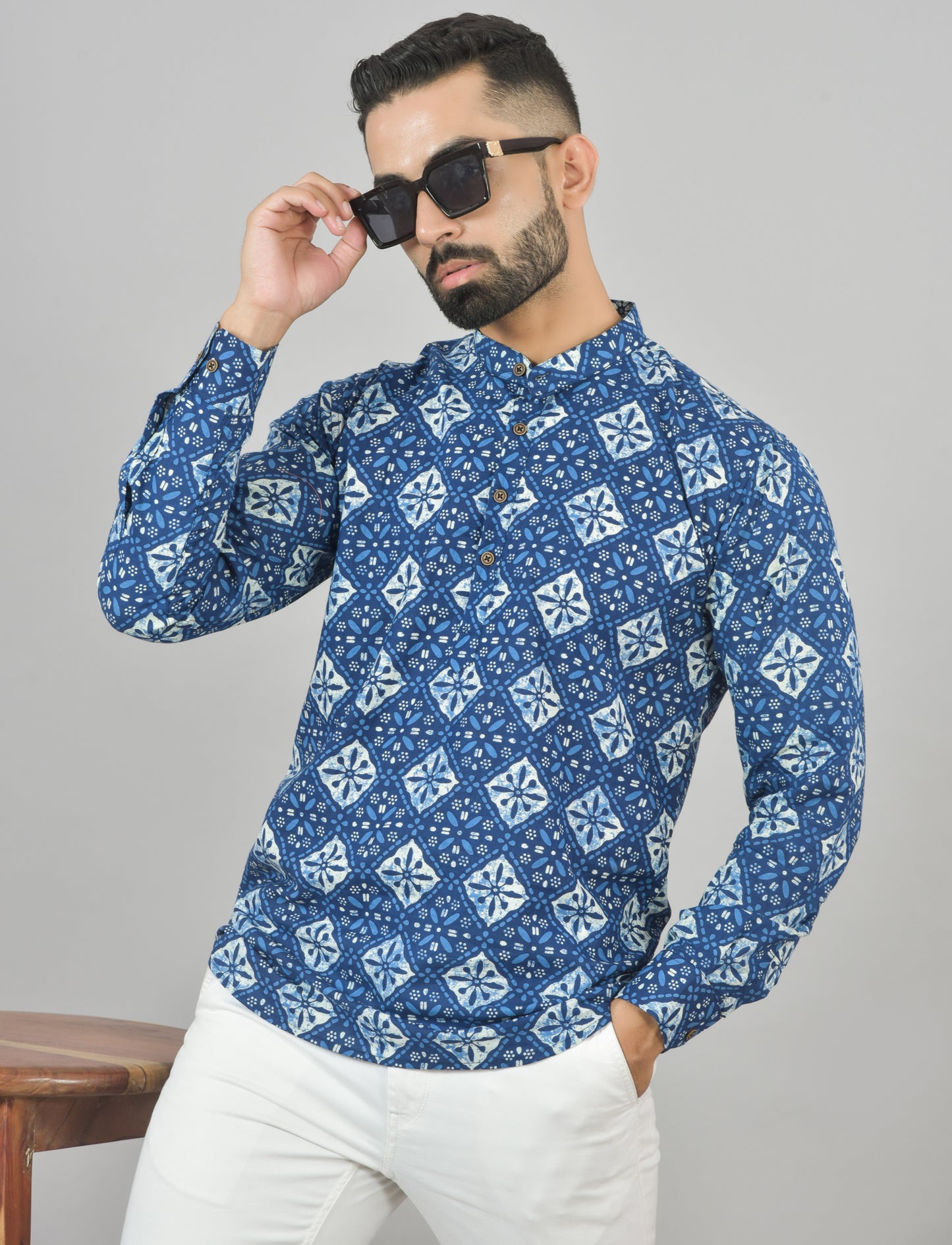 Dirham Moroccan Geometric Short Kurta