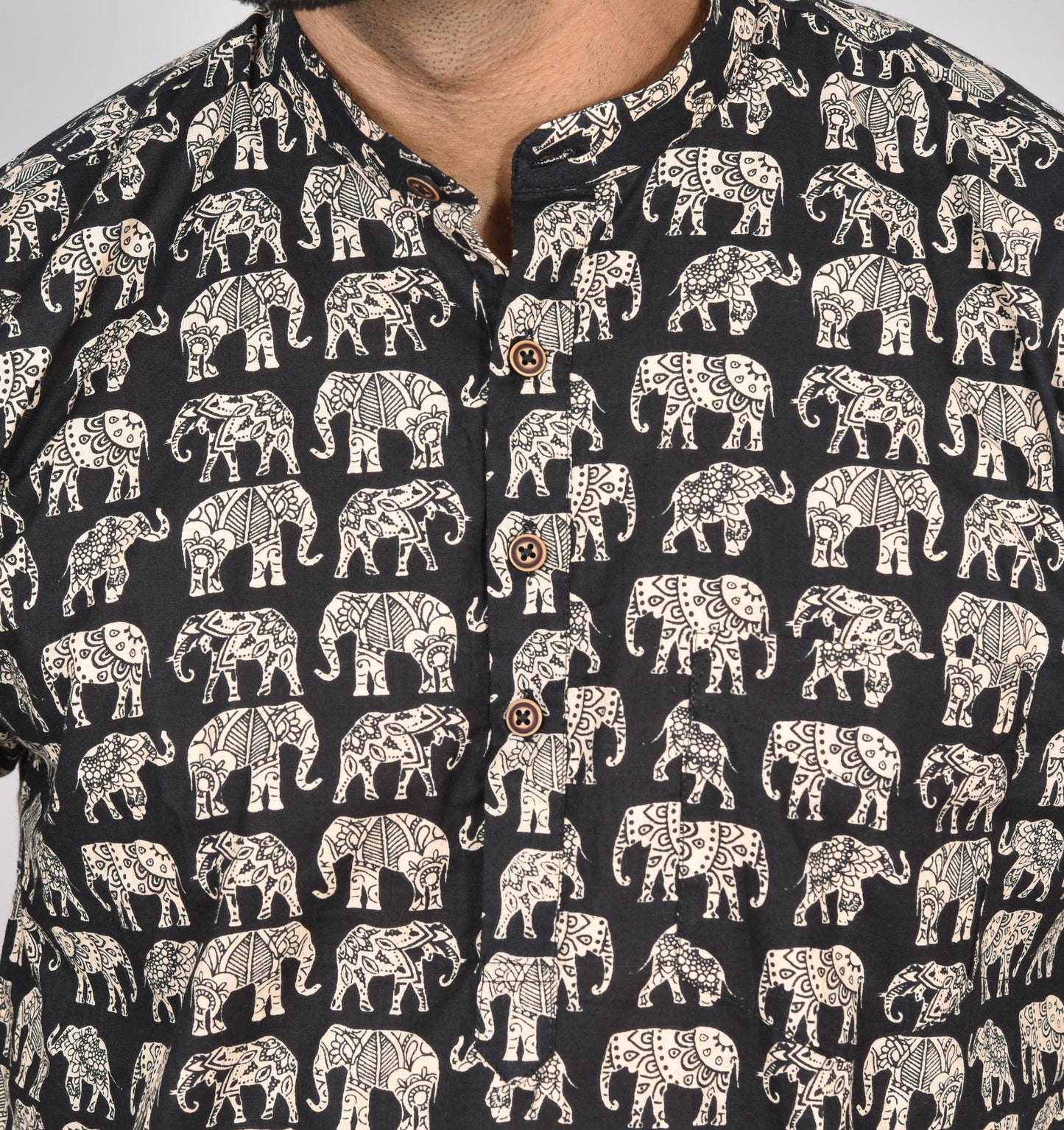 Black Kumki Short Sleeves Kurta