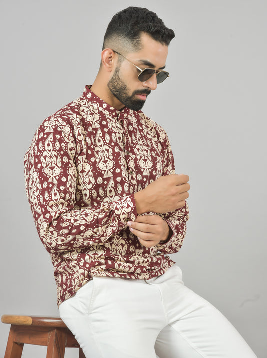 Vintage Maroon Short Kurta