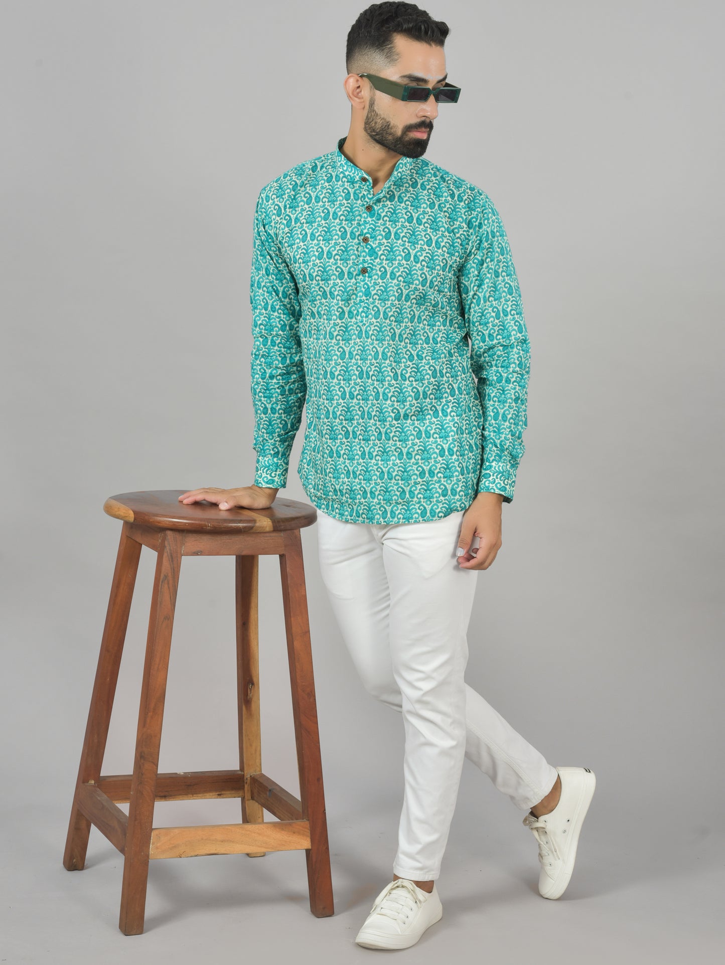 Turquoise Mango  Short Kurta