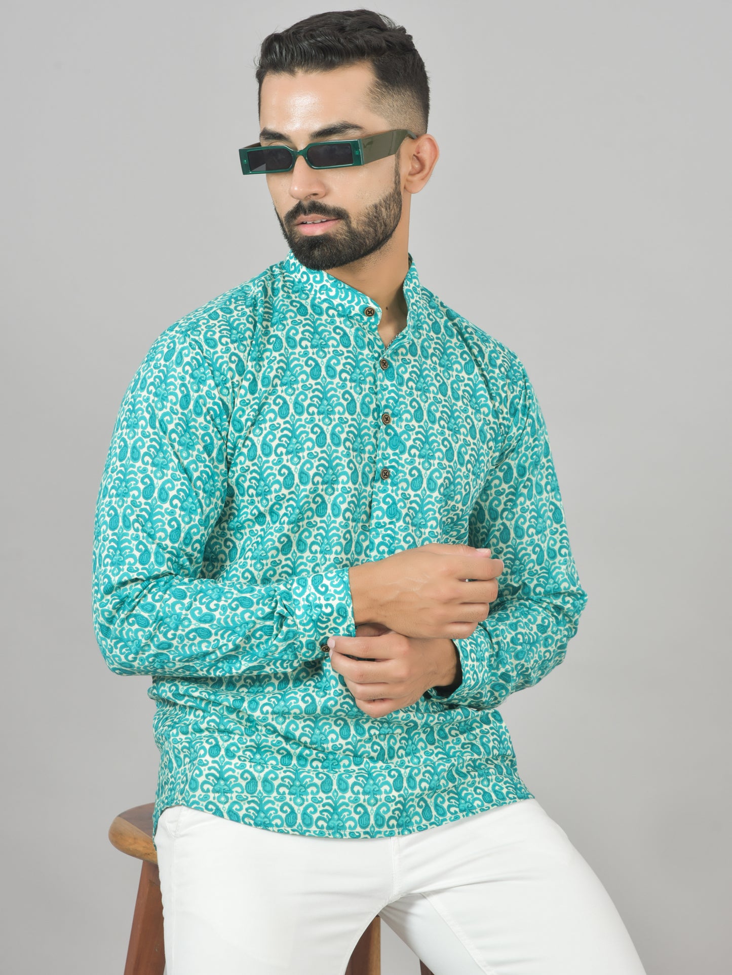 Turquoise Mango  Short Kurta