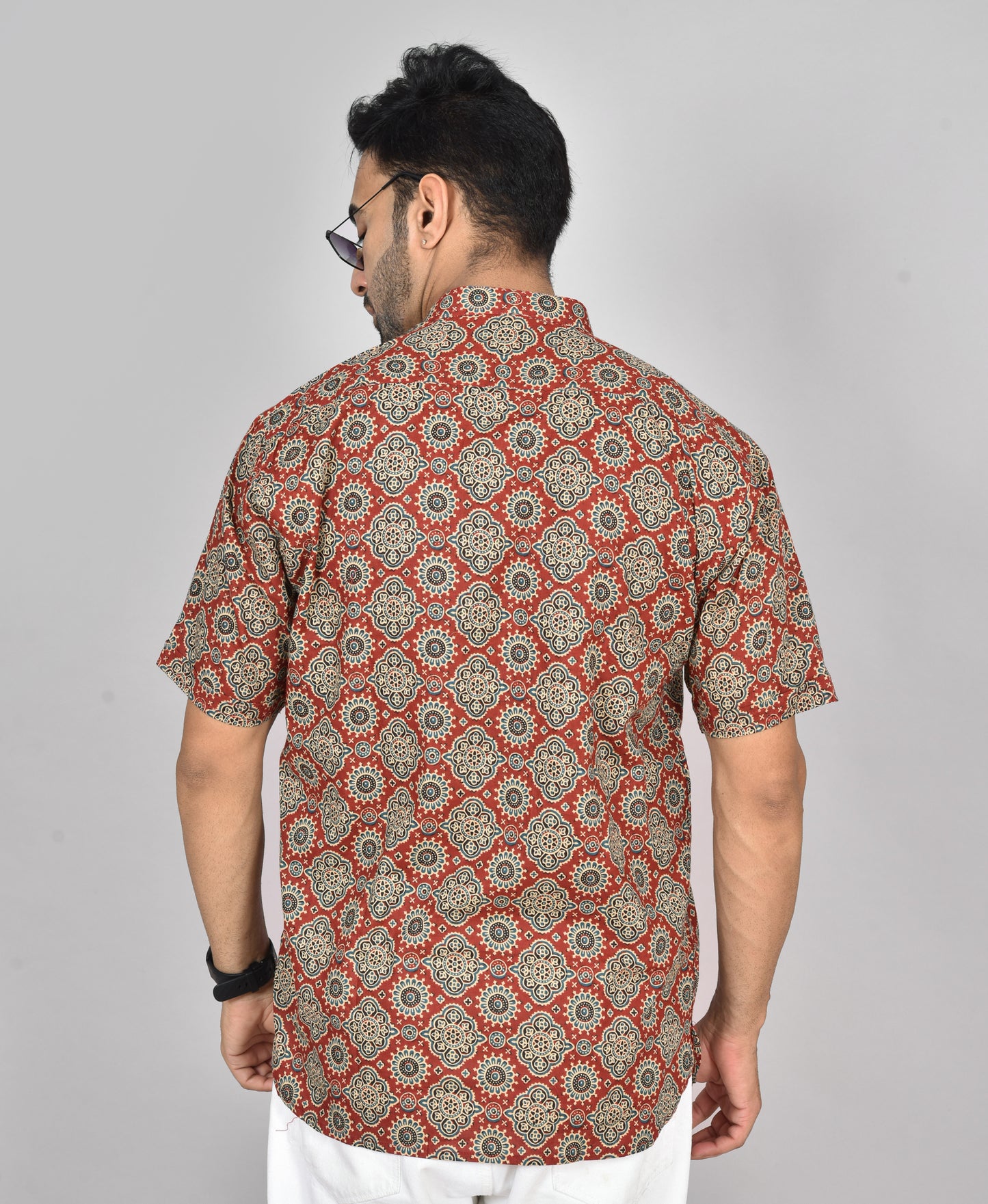 Red Rudraaga Short Sleeves Kurta