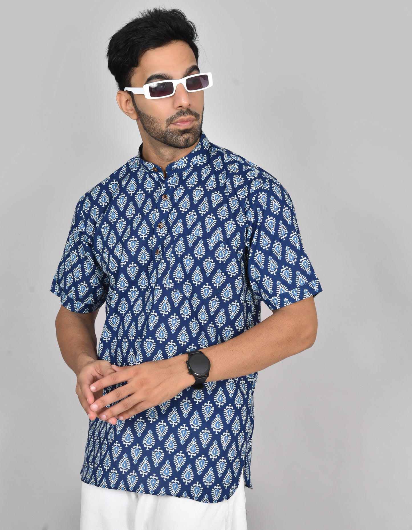 Kadal Neelam Short Sleeves Kurta